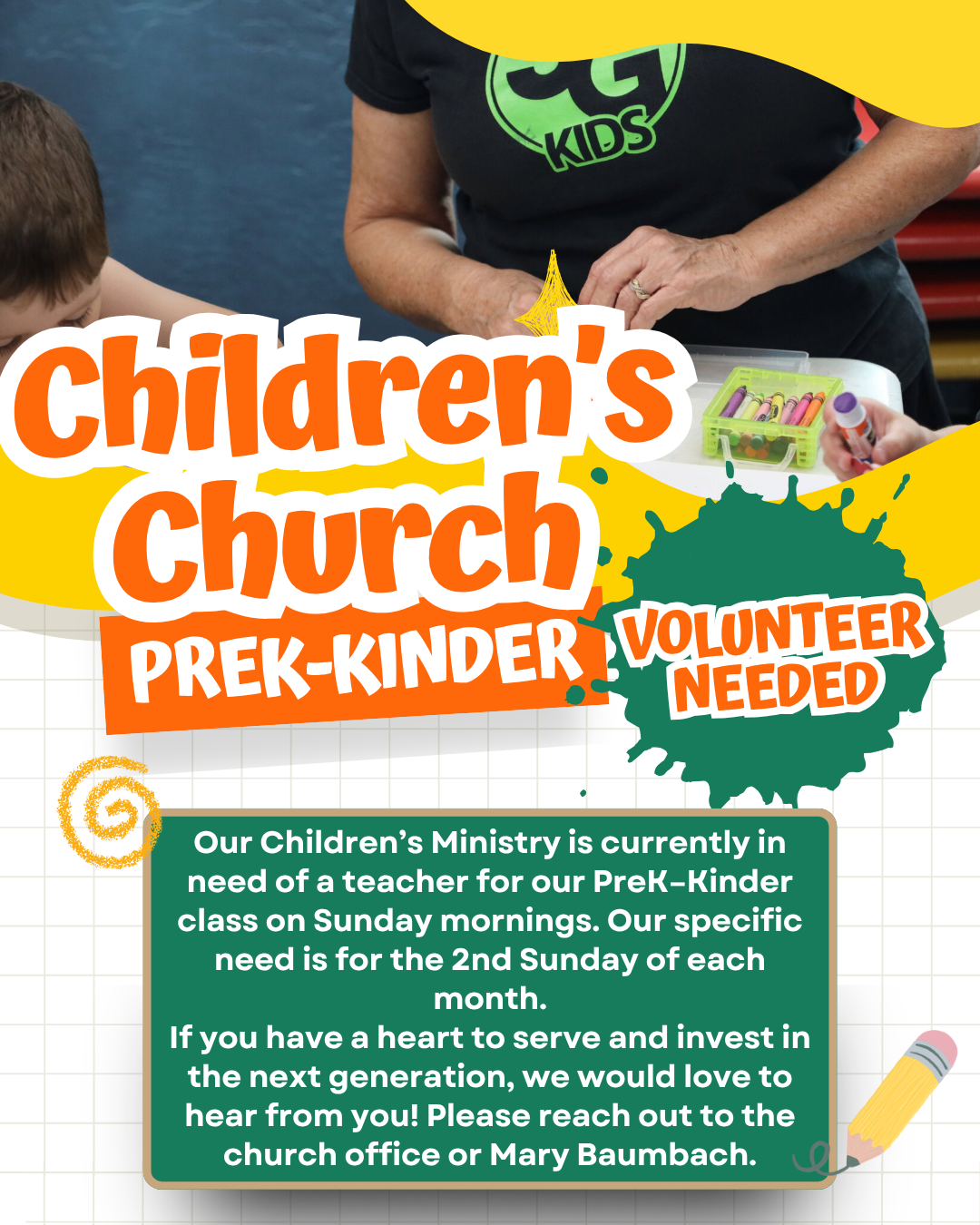 SouthGate is looking for Children's Church Volunteers