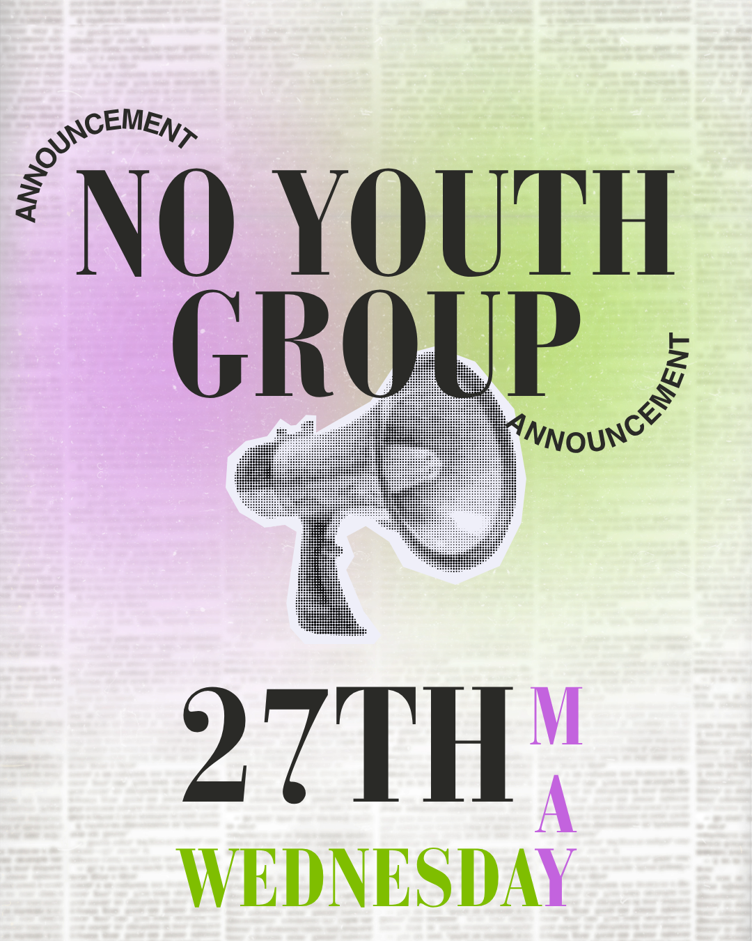 No Youth Group meeting on May 27, 2026, due to school awards ceremonies