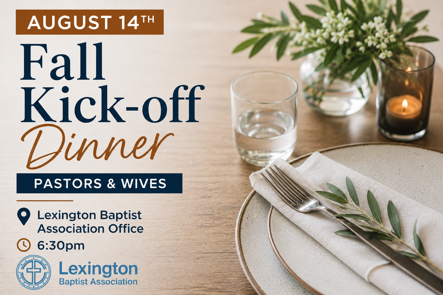 Fall Kick-off Dinner for Pastors & Wives